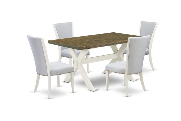 EAST WEST FURNITURE 5 - PIECE DINETTE SET INCLUDES 4 PARSON DINING CHAIRS AND RECTANGULAR DINING TABLE