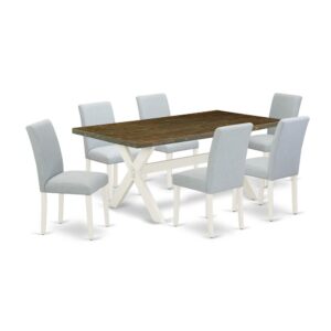 EAST WEST FURNITURE 7 - PC KITCHEN TABLE SET INCLUDES 6 DINING CHAIRS AND DINNER TABLE