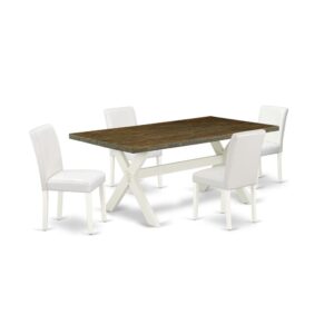 EAST WEST FURNITURE 5-PC DINING SET WITH 4 PARSON CHAIRS AND KITCHEN TABLE