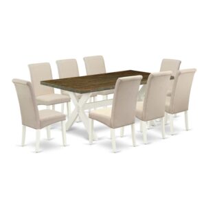 EAST WEST FURNITURE - X077BA201-9 - 9-PC DINING ROOM TABLE SET