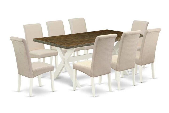 EAST WEST FURNITURE - X077BA201-9 - 9-PC DINING ROOM TABLE SET