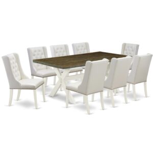 EAST WEST FURNITURE - X077FO244-9 - 9-Pc DINING TABLE SET