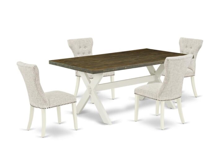EAST WEST FURNITURE 5-Pc DINETTE SET- 4 WONDERFUL KITCHEN CHAIRS AND 1 DINING TABLE