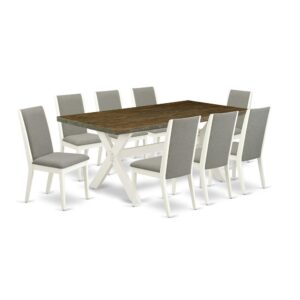 EAST WEST FURNITURE 9-PIECE KITCHEN SET WITH 8 DINING CHAIRS AND KITCHEN TABLE