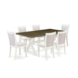 Our Eye-Catching Kitchen Table Set  Will Enhance The Appearance Of Any Dining Area With Its Stylish Model And Decor. This Dining Set  Consists Of A Beautiful Dining Room Table And 6 Matching Dining Room Chairs. This Dinette Set  Adds Some Simple And Contemporary Beauty To Your Home. Ideal For Dinette