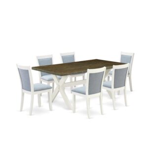 Our Eye-Catching Modern Dining Table Set  Will Enhance The Appearance Of Any Dining Area With Its Stylish Design And Decor. This Dining Set  Contains An Elegant Dining Table And 6 Matching Parson Chairs. This Dining Room Set  Adds Some Simple And Contemporary Beauty To Your Home. Ideal For Dinette