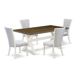 EAST WEST FURNITURE 5 - PC KITCHEN TABLE SET INCLUDES 4 MID CENTURY MODERN CHAIRS AND DINNER TABLE