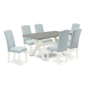 EAST WEST FURNITURE 7-PC KITCHEN DINING SET- 6 WONDERFUL PARSON CHAIRS AND 1 KITCHEN TABLE