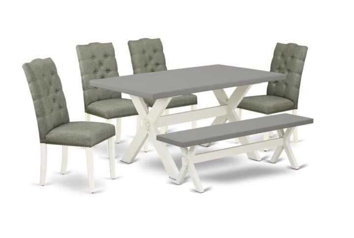 EAST WEST FURNITURE 6-PC DINING TABLE SET- 4 AMAZING DINING CHAIR