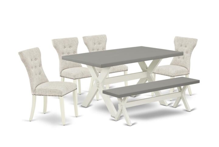 EAST WEST FURNITURE 6-PIECE DINING ROOM SET- 4 FANTASTIC DINING CHAIR