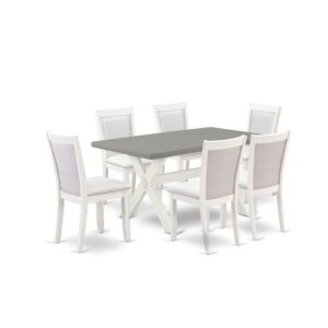Our Eye-Catching Modern Dining Table Set  Will Boost The Beauty Of Any Dining Area With Its Stylish Design And Decor. This Dining Set  Includes A Beautiful Dinner Table And 6 Matching Parsons Chairs. This Dining Table Set  Adds Some Simple And Contemporary Elegance To Your Home. Ideal For Dinette