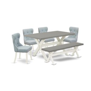EAST WEST FURNITURE 6-PIECE MODERN DINING SET- 4 EXCELLENT DINING ROOM CHAIRS