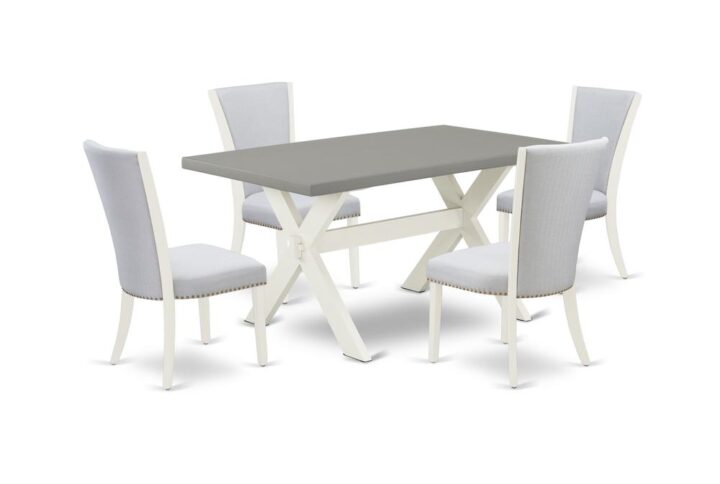 EAST WEST FURNITURE 5 - PC DINETTE SET INCLUDES 4 MID CENTURY CHAIRS AND WOOD DINING TABLE