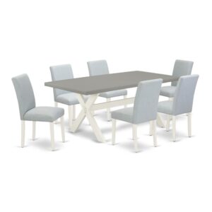EAST WEST FURNITURE 7 - PC DINETTE SET INCLUDES 6 DINING CHAIRS AND RECTANGULAR DINING TABLE