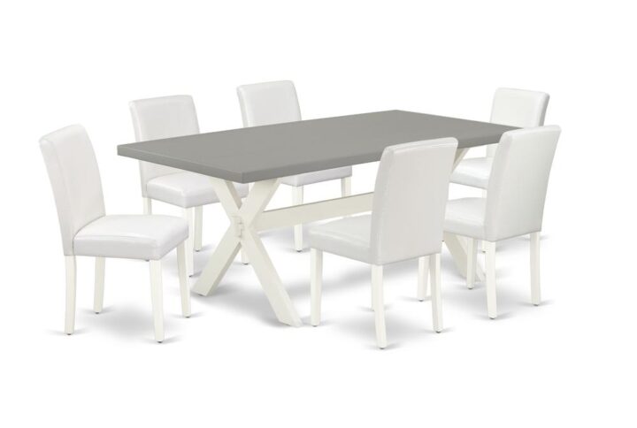 EAST WEST FURNITURE 7-PC DINING SET WITH 6 PARSON CHAIRS AND KITCHEN TABLE