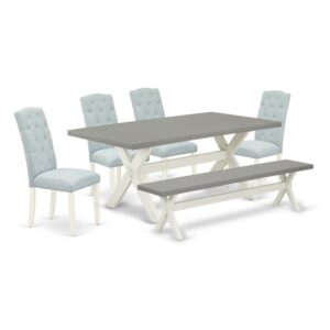 EAST WEST FURNITURE 6-PIECE KITCHEN DINING SET- 4 AMAZING PARSON DINING CHAIRS