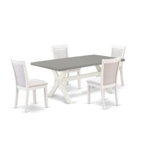Our Eye-Catching Dinner Table Set  Will Boost The Beauty Of Any Dining Area With Its Stylish Design And Decor. This Dining Set  Consists Of An Attractive Mid Century Dining Table And 4 Matching Parson Dining Chairs. This Dining Table Set  Adds Some Simple And Contemporary Elegance To Your Home. Ideal For Dinette