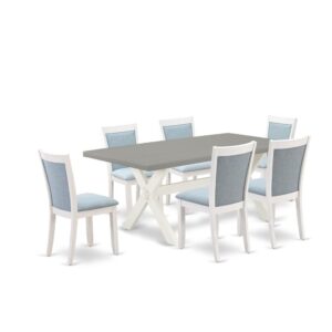 Our Eye-Catching Dining Table Set  Will Enhance The Appearance Of Any Dining Area With Its Stylish Model And Decor. This Kitchen Dining Table Set  Consists Of A Beautiful Dining Room Table And 6 Matching Dining Room Chairs. This Modern Dining Table Set  Adds Some Simple And Contemporary Beauty To Your Home. Ideal For Dinette