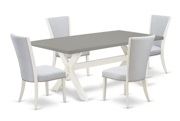 EAST WEST FURNITURE 5 - PIECE KITCHEN TABLE SET INCLUDES 4 MODERN CHAIRS AND DINING TABLE