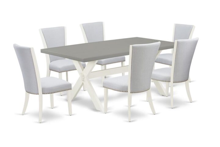 EAST WEST FURNITURE 7 - PC DINETTE SET INCLUDES 6 MODERN CHAIRS AND DINNER TABLE