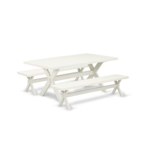 EAST WEST FURNITURE - X2-027 - 3-PIECE Small Dining Table Set
