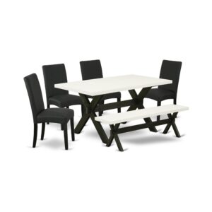 EAST WEST FURNITURE 6-PC KITCHEN ROOM TABLE SET- 4 FANTASTIC DINING CHAIRS
