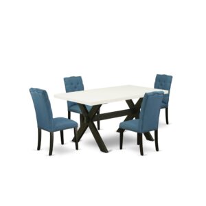 EAST WEST FURNITURE 5-PC DINING SET WITH 4 MODERN DINING CHAIRS AND DINING TABLE