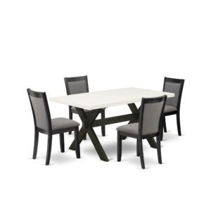 Our kitchen table set adds a touch of elegance to any dining room that you and your family will absolutely enjoy. The elegant 7 Piece modern dining table set contains a wood table and 6 parson dining chairs. This rectangular kitchen table top is offered in a Cement finish. In addition