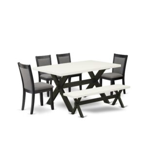 This 5-piece dinning table set consists of 1 breakfast table and 4 matching wood dining chairs. The modern dining set is made of fine RubberWood for top quality and endurance. A rectangular-shaped kitchen table is constructed in a unique style with distinct aspects and linen fabric padded dining table chairs will inspire everyone who comes to the dining room. The wood table contains V-style legs to offer maximum stability during the dinner. The innovative and stylish design of the dining set easily blends in any home. The Upholstered seat of the dining chairs is made of linen fabric that raises the kitchen table design. Our fashionable kitchen table set is very simple to clean with a damp towel and always offers a sophisticated appeal. The installation process of our lavish dinning room set is not difficult and simple to operate. Each dining set comes conveniently with easy-to-follow instructions and all necessary equipment included. You simply need to follow the steps in the handbook to complete the installation in a minimal time.