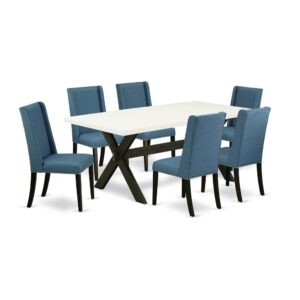 EAST WEST FURNITURE 7-PIECE DINETTE SET WITH 6 DINING CHAIRS AND dining table