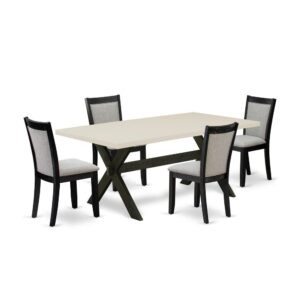 This Dining Table Set  Includes A Rectangular Dining Room Table With 4 Dining Chairs To Make Your Friends And Family Meals More Leisurely And Pleasant. The Frame Of This Modern Dining Table Set  Is Created Of Prime Quality Asian Wood