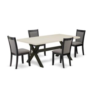 This Dining Table Set  Includes A Midcentury Modern Dining Table With 4 Mid-Century Modern Dining Chairs To Make Your Family Meals More Leisurely And Pleasant. The Structure Of This Table Set  Is Created Of High-Quality Rubber Wood