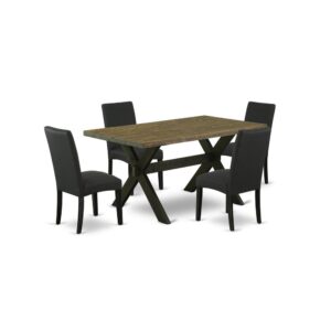 EAST WEST FURNITURE 5-PIECE KITCHEN DINING ROOM SET- 4 EXCELLENT DINING CHAIRS AND 1 dining table