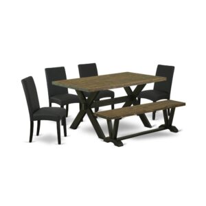 EAST WEST FURNITURE 6-PC DINETTE ROOM SET- 4 WONDERFUL PARSON CHAIRS