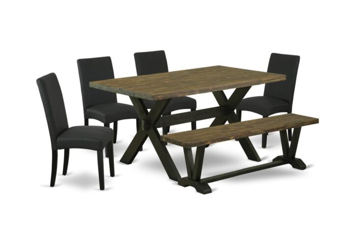 EAST WEST FURNITURE 6-PC DINETTE ROOM SET- 4 WONDERFUL PARSON CHAIRS