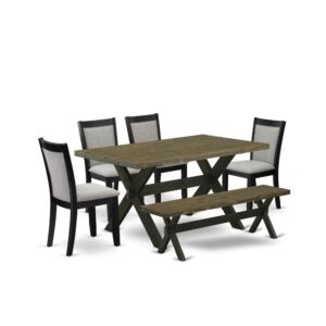 This 5-piece table set consists of 1 dinning table and 4 matching dinning chairs. The kitchen dining table set is constructed from fine RubberWood for high quality and durability. A rectangular-shaped modern kitchen table is manufactured in a sophisticated style with distinct features and linen fabric upholstered kitchen & dining room chairs will inspire everyone who comes to the dining room. The wood table contains V-style legs to offer the best stability during the dinner. The modern and sophisticated design of the dinning set easily blends in any kitchen. The Padded seat of the dinning chairs is made of linen fabric that raises the wood table design. Our fashionable dining set is very simple to clean by using a damp fabric and always offers an elegant appeal. The installation process of our luxurious dining room table set is not difficult and simple to operate. Each mid century modern dining set comes conveniently with easy-to-follow guidelines and all essential equipment included. You just need to follow the steps in the manual to accomplish the installation in a short time.