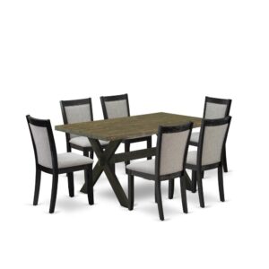 This 6-piece rustic dining table set consists of 1 dining table and mid century modern bench with 4 matching modern chairs. The table set is made of fine RubberWood for top quality and endurance. A rectangular-shaped wooden table and mid century bench is built in an effective style with distinct aspects and linen fabric upholstered modern dining chairs will attract everyone who comes to the dining area. The dining table and bench for dining room table contain V-style legs to offer maximum stability during the dinner. The modern and stylish design of the dining room set easily blends in any kitchen. The Upholstered seat of the wooden dining chairs is made of linen fabric that enhances the modern dining table design. Our kitchen table set is quite simple to clean with a damp cloth and always offers an elegant appeal. The installation process of our luxurious mid century modern dining set is not difficult and easy to operate. Each modern dining set comes conveniently with easy-to-follow instructions and all necessary equipment included. You simply need to follow the steps in the guide to accomplish the assembly in a short time.