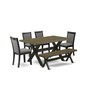 This 5-piece kitchen dining table set comes with 1 modern kitchen table and 4 matching chairs for dining room. The dinette set is constructed from fine RubberWood for premium quality and endurance. A rectangular-shaped wood table is manufactured in a unique style with distinct features and linen fabric upholstered modern dining chairs will inspire everyone who comes to the kitchen. The dinner table has V-style legs to offer maximum steadiness during the dinner. The innovative and elegant design of the dinning set easily blends in any home. The Upholstered seat of the kitchen table chairs is made of linen fabric that enhances the rustic kitchen table design. Our innovative table set is very simple to clean by using a damp fabric and always offers a sophisticated appeal. The installation process of our luxurious rustic dining table set is not difficult and straightforward to use. Each dinette set comes conveniently with easy-to-follow guidelines and all essential tools included. You just need to follow the steps in the handbook to accomplish the assembly in a minimal time.