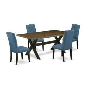EAST WEST FURNITURE 5-PC DINING SET WITH 4 KITCHEN PARSON CHAIRS AND RECTANGULAR DINING TABLE