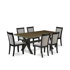 This Dinette Set  Includes A Kitchen Table With 6 Mid Century Dining Chairs To Make Your Friends And Family Meals More Leisurely And Pleasant. The Structure Of This Table Set  Is Created Of Top Quality Rubber Wood