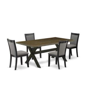 This Dinette Set  Includes A Wooden Table With 4 Wood Dining Chairs To Make Your Loved Ones Mealtime More Leisurely And Pleasant. The Frame Of This Table Set  Is Created Of Top Quality Rubber Wood