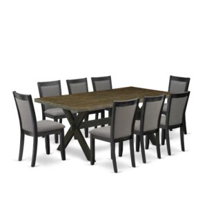 This Modern Dining Table Set  Includes A Rectangular Dining Room Table With 8 Kitchen Chairs To Make Your Friends And Family Meals More Leisurely And Pleasant. The Structure Of This Modern Dining Set  Is Created Of Top Quality Rubber Wood