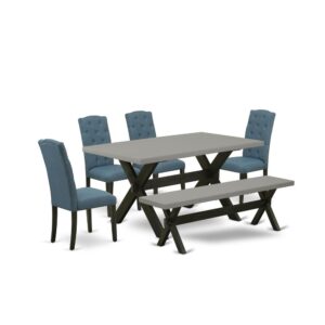 Our Dinette Set  Adds A Touch Of Elegance To Any Dining Room That You And Your Family Will Absolutely Enjoy. The Elegant Dining Set  Consists Of A Wood Dining Table And A Modern Dining Bench