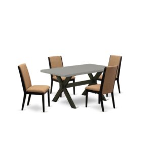 EAST WEST FURNITURE 5-PIECE KITCHEN SET WITH 4 KITCHEN PARSON CHAIRS AND dining table