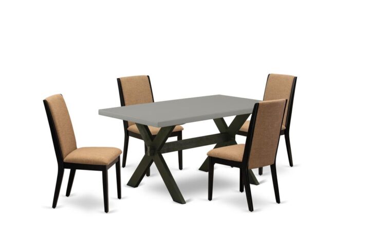 EAST WEST FURNITURE 5-PIECE KITCHEN SET WITH 4 KITCHEN PARSON CHAIRS AND dining table
