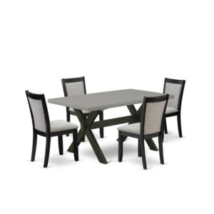 This Mid Century Modern Dining Set  Includes A Dining Table With 4 Modern Dining Chairs To Make Your Friends And Family Meals More Comfortable And Pleasant. The Frame Of This Table Set  Is Created Of High Quality Rubber Wood