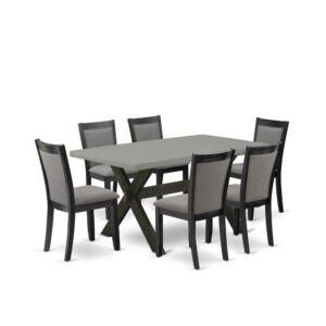 This Table Set  Includes A Wood Dining Table With 6 Dining Room Chairs To Make Your Friends And Family Mealtime More Comfortable And Pleasant. The Frame Of This Modern Dining Table Set  Is Created Of Top Quality Asian Wood