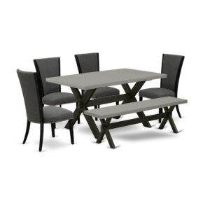 EAST WEST FURNITURE - X696VE650-6 - 6-PC MID CENTURY DINING SET