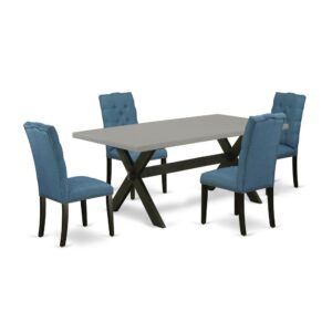 EAST WEST FURNITURE 5-PC DINING SET WITH 4 MODERN DINING CHAIRS AND DINING ROOM TABLE