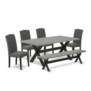 EaST WEST FURNITURE 6-PIECE KITCHEN SET 4 FaNTaSTIC PaRSON DINING CHaIRS and SMaLLrectangularTaBLE